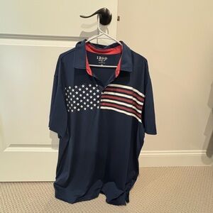 IZOD Men's Polo Shirt with Stars and Stripes Design